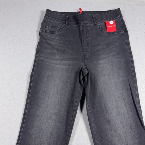 Spanx Jeans Womens Large Tall Vintage Gray Straight Leg High Rise Shaping Denim - Picture 2 of 12